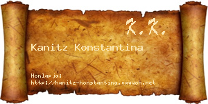 Kanitz Konstantina névjegykártya